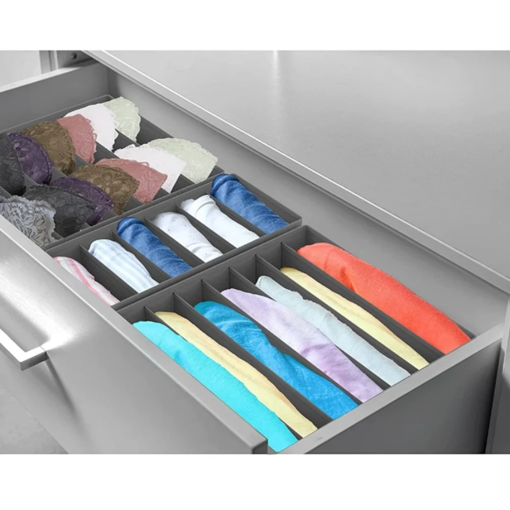 Set of 4 Fabric Drawer Organizers (Foldable) For Underwear and Bras